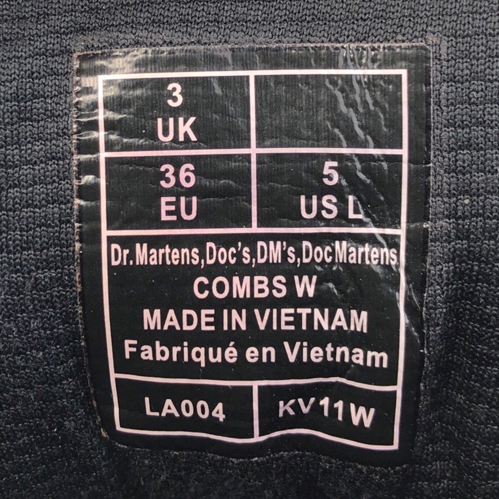 Dr. Martens Combs Black Leather Combat Boots 5 - Picture 8 of 12